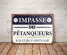 Plaque métal vintage impasse