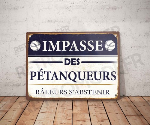 Plaque métal vintage impasse
