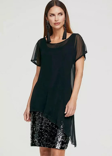 Robe cocktail chiffon - cocktail,