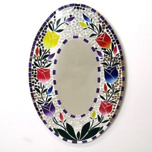 Miroir ovale tulipes en - ,