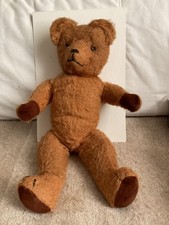 ancien ours en peluche années 50 intérieur en paille 50 cm