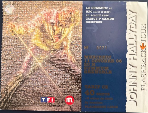 Billet concert j - billet, j.hallyday