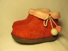 Pantoufles enfant, feutre cuir