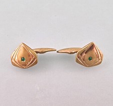 9125554 Paire Doré Boutons de Manchette Tombak Art Nouveau Um 1900 2 X 1,5 CM