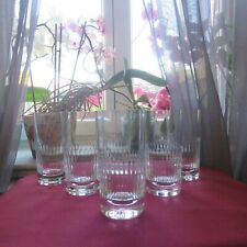 6 verres à orangeade en cristal de baccarat modèle renaissance signé H 14 cm