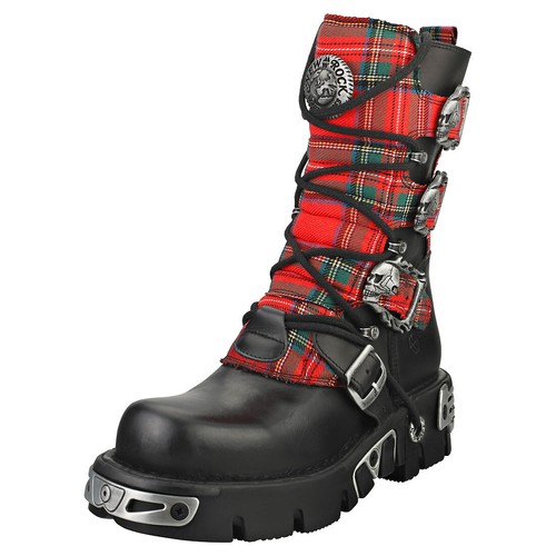 New rock tartan reactor boots - new,