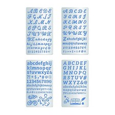 4PCS 177x101mm Alphabet Number Metal Stencils Modèle de Pochoir en Acier de S...