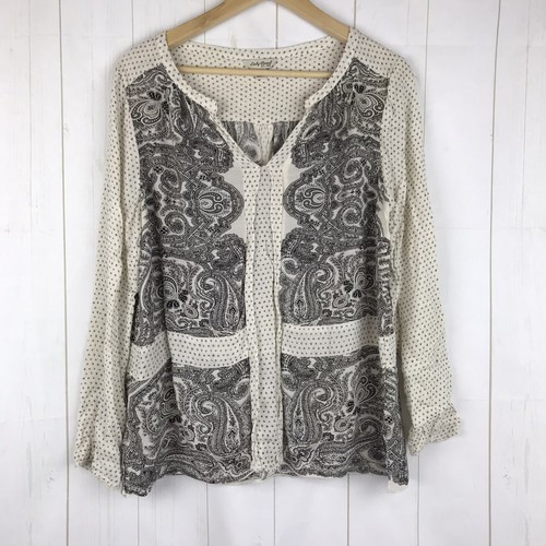 Lucky brand gray beige paisley - gray,