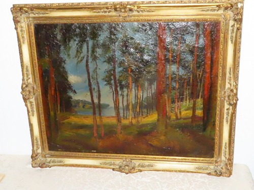 Peinture paysage avec arbres - paysage,