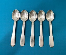 5 cuillères à entremets CHRISTOFLE modèle LAOS métal argenté 18 cm ART DÉCO