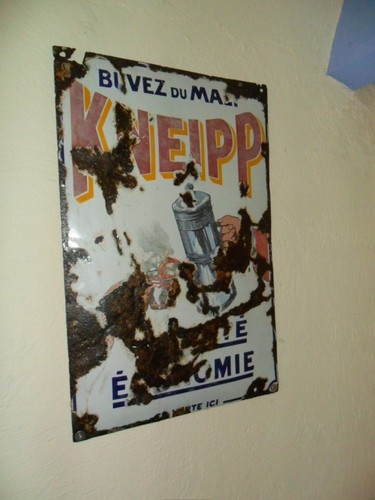 Plaque emaillee ancienne malt - emaillee,