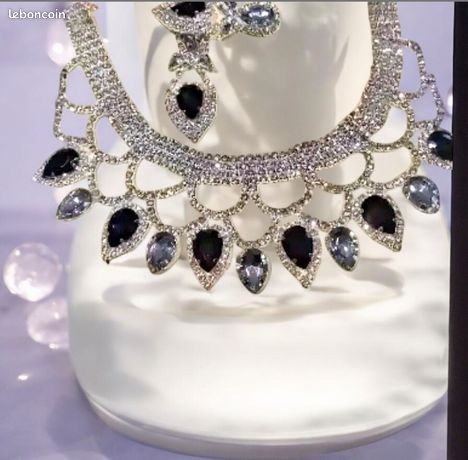 Parure agatha cristaux noirs - parure,