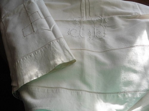 Ancien drap retours lin - drap, x