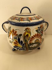 Soupière tripode Henriot Quimper – Faïence vintage – décor Oiseau - parfait état