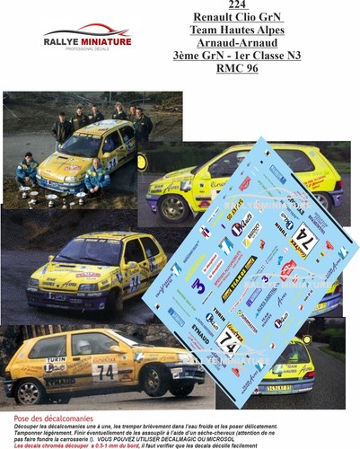 Decals ref 0224 renault - 1/32,