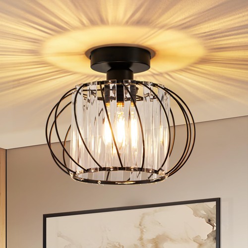 Plafonnier cristal vintage e27 - cristal,