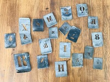 Pochoirs Lot Ancien Métal Garage Déco Industriel Chiffres Lettres