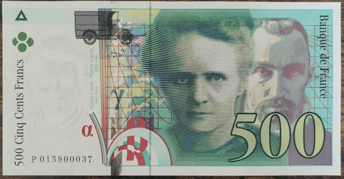 Billet 500 francs pierre et - de,