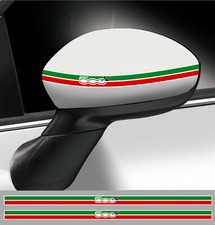 2 BANDES RETROVISEUR POUR FIAT 500 X RACING 35cmX1,2cm AUTOCOLLANT STICKER FA168