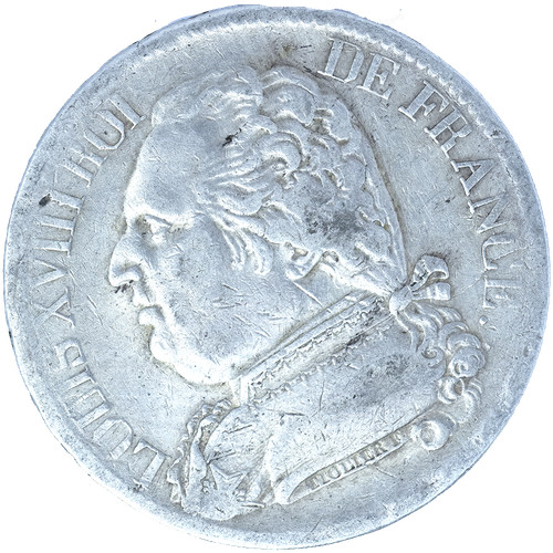 Louis xviii francs - xviii-5, 1814