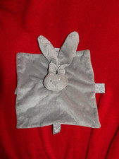 Doudou Plat Carré  Nattou Lapin Lapidou Gris Neuf 