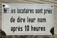 Ancienne plaque émaillée