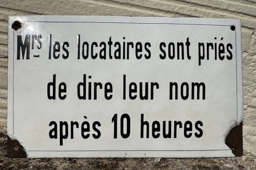 Ancienne plaque émaillée