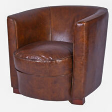 Retro Chaise Fauteuil en Cuir