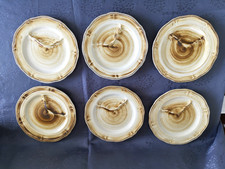 6 assiettes à asperges en grès longchamp