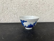Petite tasse chinoise en porcelaine bleue et blanche – décor floral