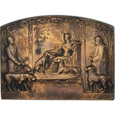 France, Médaille, Scène de Chasse, Blin, Chiens, TTB+, Bronze