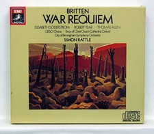 SIMON RATTLE, SODERSTROM, TEAR, ALLEN - BRITTEN war requiem EMI 2xCDs NM