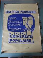 AFFICHE ORIGINALE - MAI 68 - "ÉDUCATION PERMANENTE"