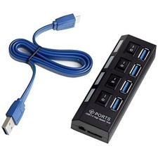 Multiprise USB 3.0 4 ports LED interrupteurs individuels Économie énergie