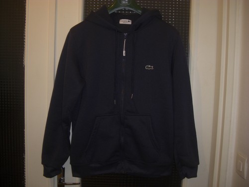Veste capuche bleu lacoste - veste,