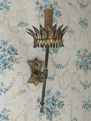 Applique torchère fer doré - applique,