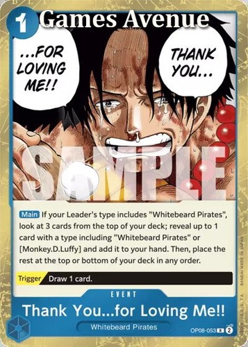 One piece card game thank - card,
