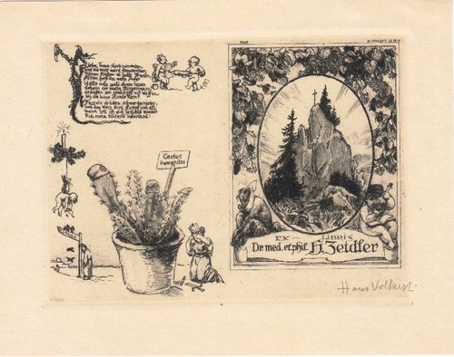 Exlibris livre art gravure - d'art,