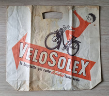 rare sac papier VELOSOLEX SOLEX " la bicyclette qui roule et monte toute seule "