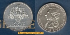 100 Francs 1987 Commémorative 1987 La Fayette SUP