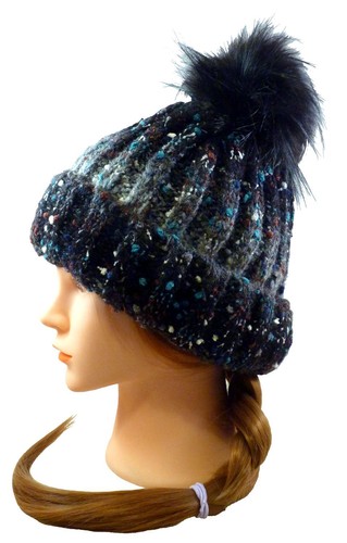 Speckled ombre pompom knit - speckled,