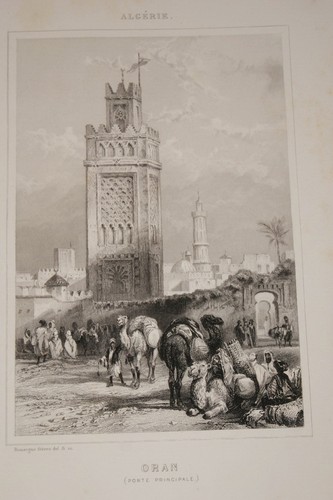 Gravure sur acier algerie oran - gravure,