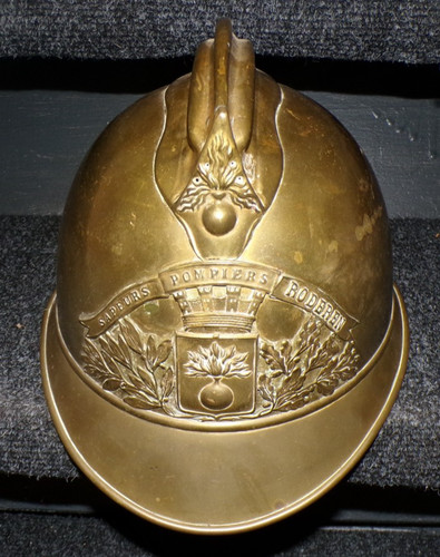 Ancien casque pompier - ancien, de