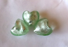 3 PERLES COEUR VERRE LAMPWORK