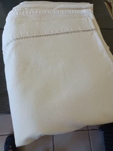 Drap ancien lin - lin, avec