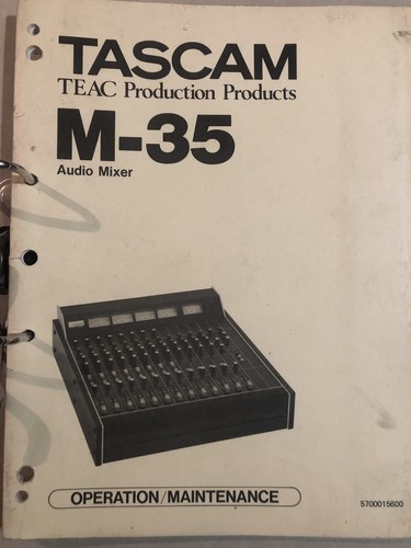 Operation manual tascam 35 - operation,
