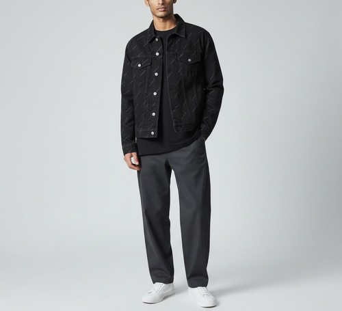 Veste jean diagonale - jean,