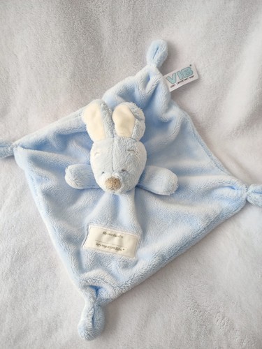Doudou plat lapin bleu vert - doudou,