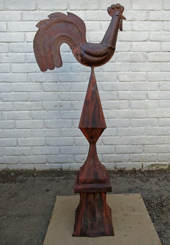 Ancienne girouette coq - , clocher
