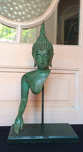 Ancien buste bouddha en - ancien,